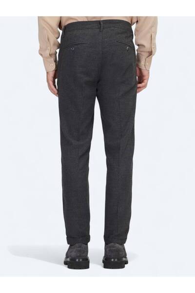 Kip Antrasit Dokuma Jogging Fit Casual Yün Karışımlı Pantolon
