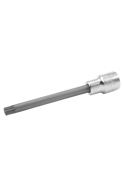 TOPTUL Spline profile bit BCMD1612, tubular socket, 1/2 inch square drive, M12, length 140 mm,