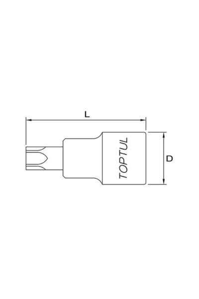 TOPTUL BCLA0830 socket bit, T30 star profile, 1/4 inch drive, 37 mm length, chrome vanadium