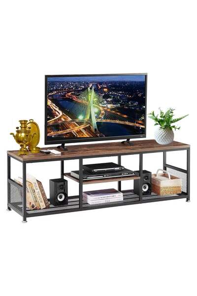 AGD 3-Tier Open TV and Media Stand for Living Room