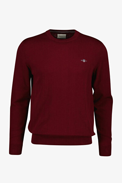 Gant Men's Regular Fit Crew Neck Sweater - Burgundy