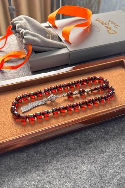 dergah tesbih Heavy Silver Design Magnificent Dough Fire Crimping Amber Prayer Beads