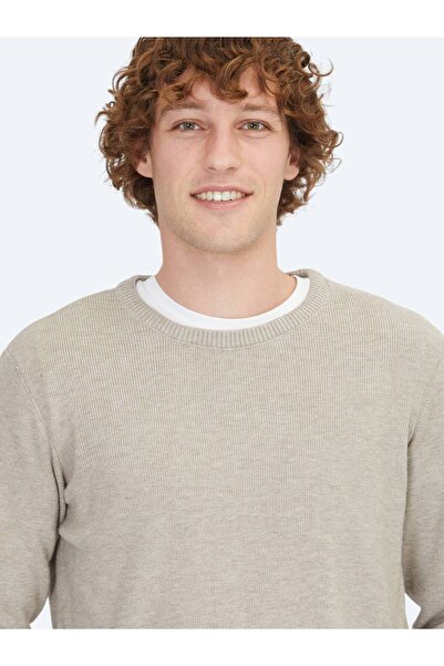 Kip Vizon Bisiklet Yaka Jakarlı Triko Kazak