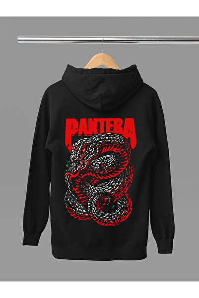 MAGORS Sweatshirt rock cu glugă, cu mânecă lungă, din bumbac, cu imprimeu PAN...