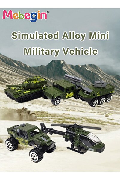 MEBEGIN مجموعة ألعاب مركبات من 5 قطع، مركبات مصبوبة، ألعاب جيش صغيرة، لعبة تع...