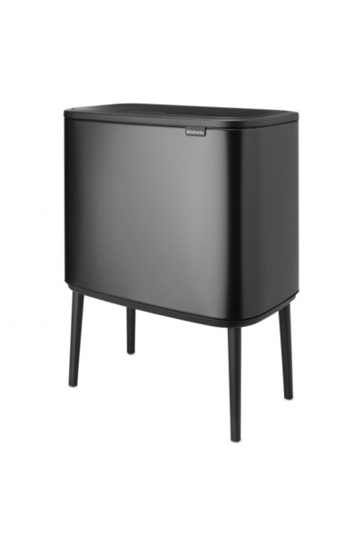 Brabantia Bo Touch 1008855 waste bin, 11+23 l, Smooth and silent opening, Large opening, Dark grey