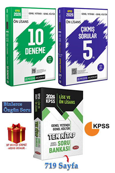 Pegem Akademi Yayıncılık 2026 Pegem Ön Lisans 10 Deneme+Ön Lisans Çıkmış Soru...