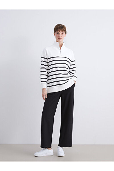 LC Waikiki Lcw Comfort Black Straight Trousers with Nevavm Difference