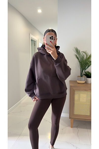 BİRCANÇİL Fora Coffee Pocket Подробна суитшърт с качулка