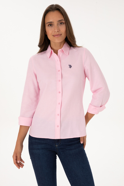 U.S. Polo Assn. Women's Pink Long Sleeve Basic Shirt 50316711-Vr041