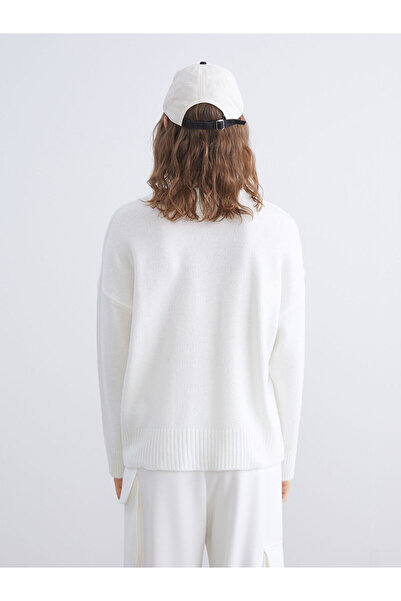 LC Waikiki Artı Yeni Sezon Bisiklet Yaka Oversize Kadın Triko Kazak