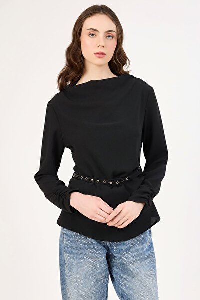 FEVER Tasarım kemerli kolları büzgülü bluz