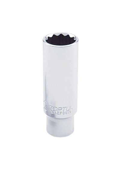 TOPTUL Long socket wrench BAEF0808, 1/4 inch drive, bi-hexagonal profile, wrench width 8 mm,