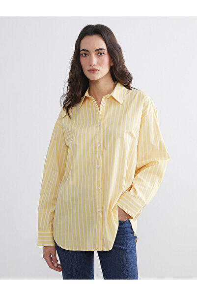 LC Waikiki Özmarka Yeni Sezon Çizgili Oversize Kadın Gömlek