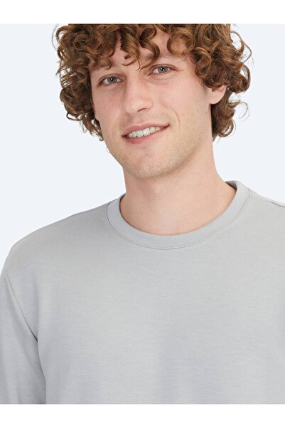 Kip Gri Bisiklet Yaka Sweatshırt