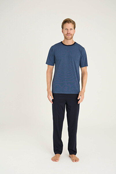 KLY Men's O-Collar Pajama Set Comfortable Sleep Modern Design