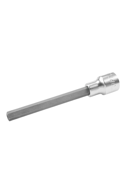 TOPTUL BCIA1606 bit with socket, 1/2 inch square drive, 6 mm hexagonal profile, length 140