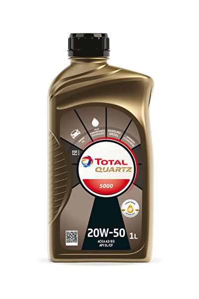 TOTAL Ulei motor Quartz 5000 20W50 1L compatibil cu VW, MB