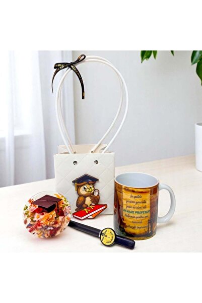 velve Pachet Profesor, topper din lemn,magnet,pix touchscreen mesaj "Cel mai bun profesor",cana ceramica
