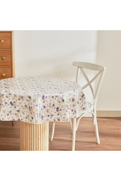 Karaca Home Дора Квіткова ПВХ скатертина Фіолетова