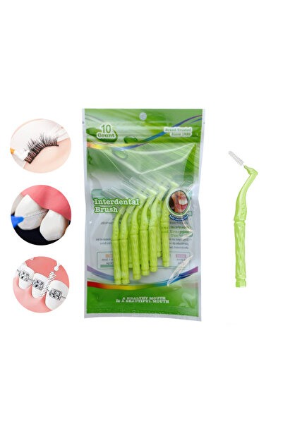 L&Wen 10 قطع من فرشاة الأسنان على شكل حرف L، خيط تنظيف الأسنان لتقويم الأسنان...