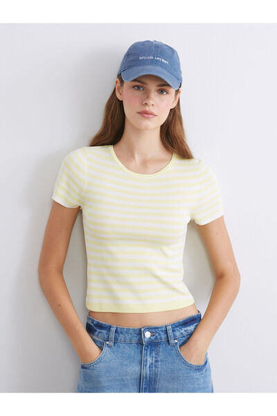 LC Waikiki Sari Crew Neck Striped Women's Knitwear Sweater