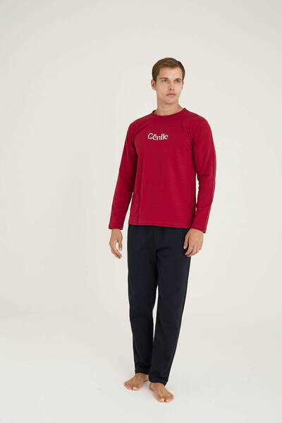 KLY Men's O-Collar Pajama Set Comfortable Sleep Stylish Design