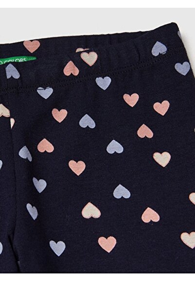 Benetton Kız Bebek Açık Pembe Desenli Tayt
