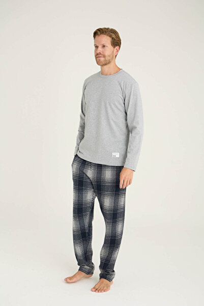 KLY Men's O-Neck Pajama Set Comfortable Sleepwear