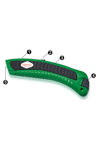TOPTUL Retractable cutter with curved handle SCAA2017 TOPTUL, length 165 mm