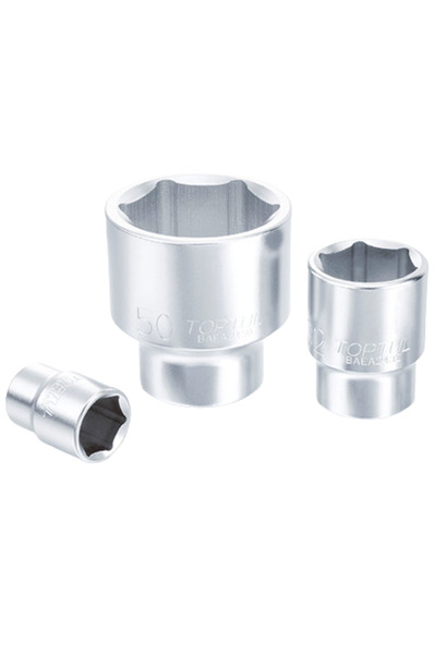 TOPTUL BAEA1621 socket wrench, hexagonal profile, 1/2 inch square drive, 21 mm opening, chrome