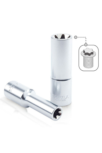 TOPTUL BAEH0805 wrench, tubular, 1/4 inch square drive, star profile, E5 wrench size, length