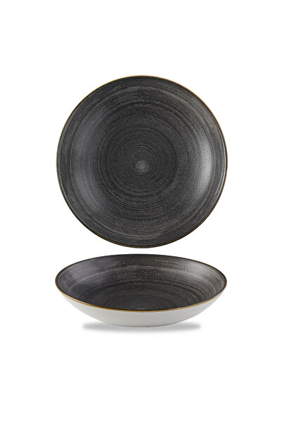 CHURCHILL وعاء ستون كاست رو إيفولف، أسود، 24.8 سم، طراز كوبيه، تصميم عصري