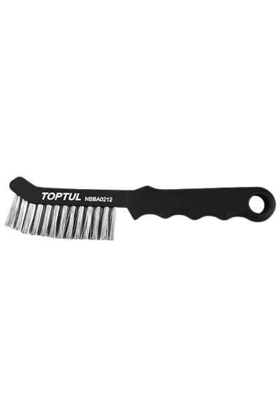 TOPTUL NBBA0212 manual brush for cleaning brake calipers, length 219 mm, steel wire bristles, handle