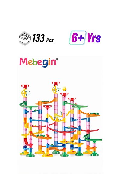 MEBEGIN مجموعة ماربل ران، 133 قطعة من مكعبات البناء، ألعاب تركيب ثلاثية الأبع...