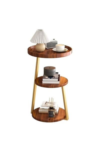 Generic 3-Tier Wooden Round Modern Side Table