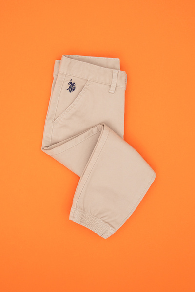 U.S. Polo Assn. Boy's Dark Beige Canvas Trousers 50317270-Vr088