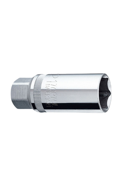 TOPTUL Spark plug socket BAAR1221, 3/8 inch square drive, 21 mm opening, length 67