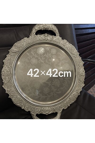 ALMASA Luxury silver round tray