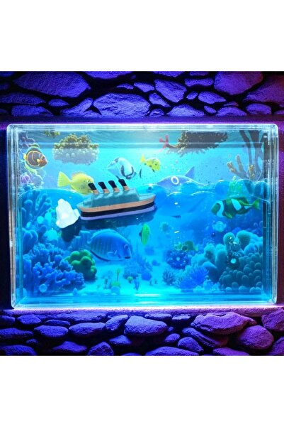 Kuzey VIP AKVARYUM DÜNYASI BÜYÜK BOY BATMAYAN TİTANİK CRUİSE GEMİSİ SULU DALG...