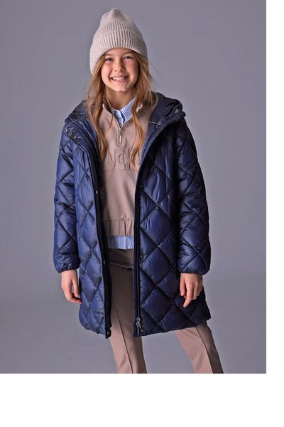 MAYORAL Girl's Long Coat 10-16 Years Old Navy Blue