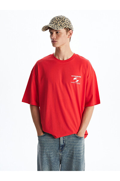 LC Waikiki Vlastita brend nova sezonska okrugla kragna Štampano Pamučni džers...