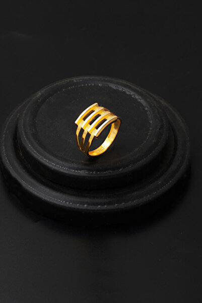 Bilezikci 4 Sıra Ajda Kaburga Altın Yüzük