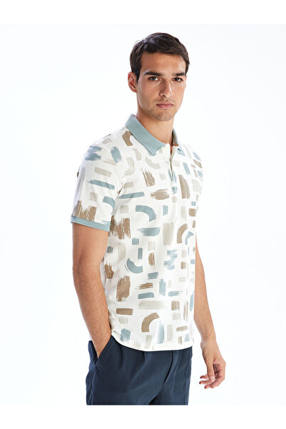 LC Waikiki Ανδρικό μπλουζάκι με πράσινο γιακά πόλο με σχέδιο πικέ