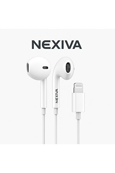 nexiva İPHONE 11/12/13/14/PRO/PRO MAX İLE UYUMLU LİGHTNİNG KABLOLU KULAKLIK (...