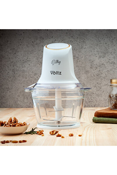 Voltz Oliver Daisy OV51111W Chopper, 600W, 1 l, Glass bowl, Double blade, Pulse, White