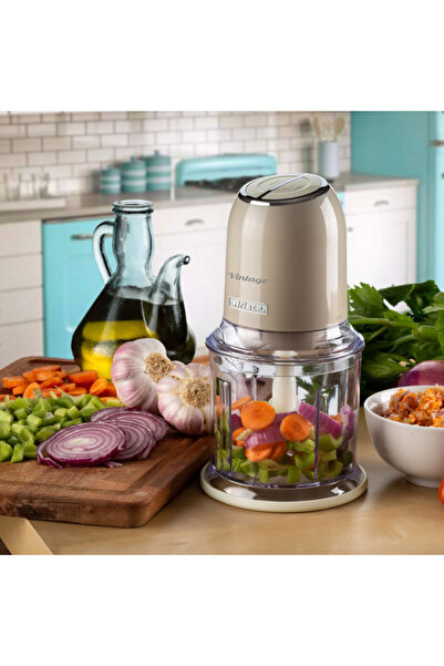 ARIETE Chopper VINTAGE 0438/03, 400W, 600 ml, 2 speeds, Stainless steel, Graduated cup, Beige