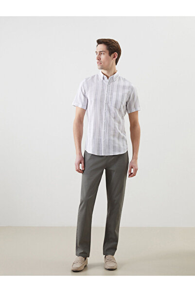 LC Waikiki Πράσινο ανδρικό πουκάμισο με υφή Regular Fit