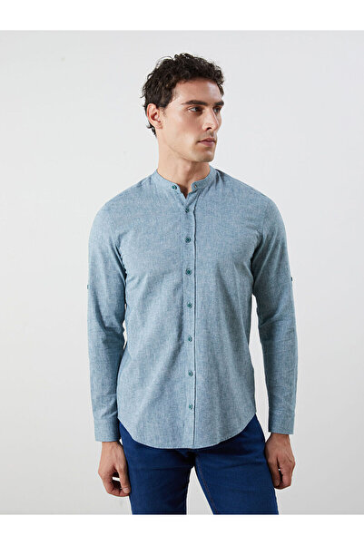 LC Waikiki Nevavm Regular Fit Long Sleeve Linen Blend Men's Shirt with Differ...
