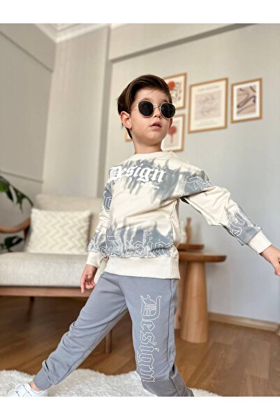 Esprix Kids Children's Sweatpants with Text Detail Batik Tracksuit Set for Boys